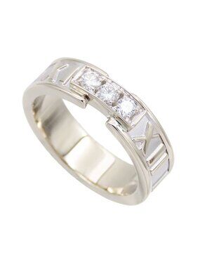 Tiffany & Co Atlas Ring White Gold 18K Diamond Ring